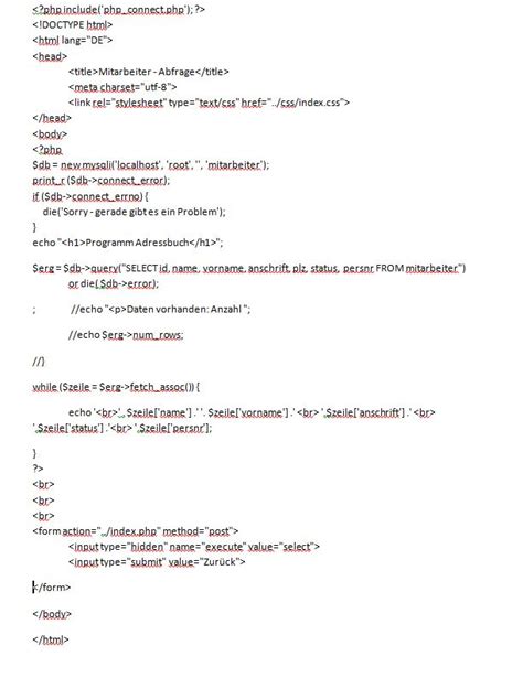 php mysql abfrage.